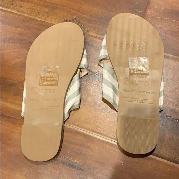Gray stripe kustom slides sandals shoes - Picture 6 of 8